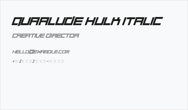 Quaalude hulk Italic Business Card