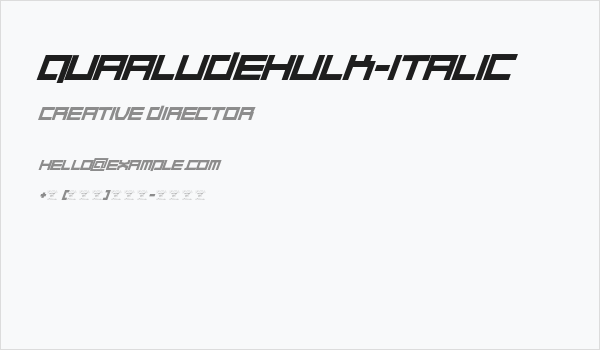 Quaaludehulk-Italic Business Card