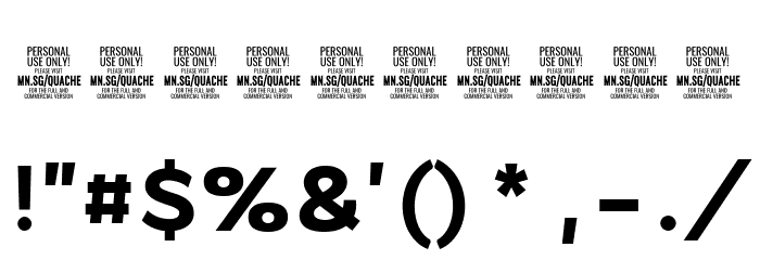 QuacheBlackCondensedPERSONAL Font OTHER CHARS