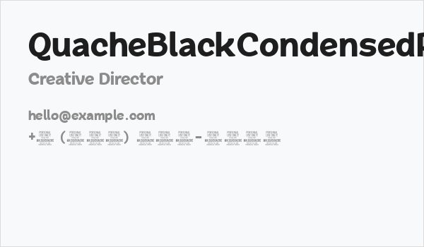 QuacheBlackCondensedPERSONAL Business Card