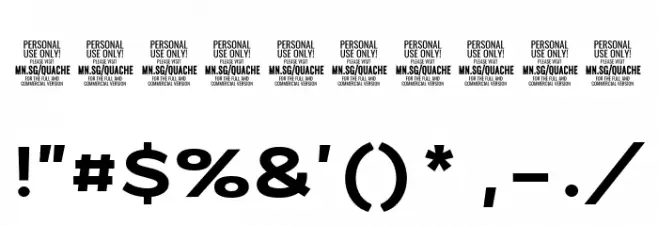 QuacheBlackExpandedPERSONAL Font OTHER CHARS