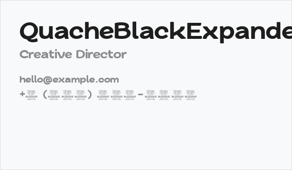 QuacheBlackExpandedPERSONAL Business Card