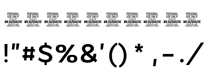 QuacheBoldCondensedPERSONAL Font OTHER CHARS
