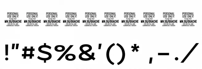 QuacheBoldExpandedPERSONAL Font OTHER CHARS
