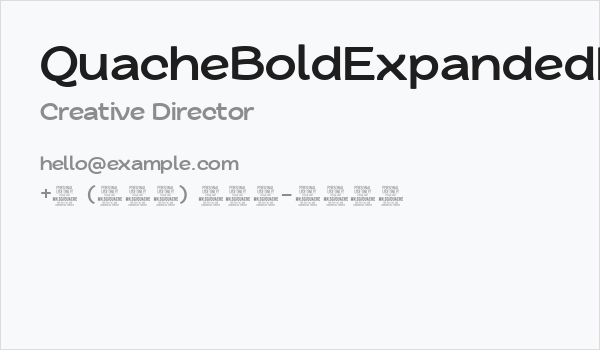 QuacheBoldExpandedPERSONAL Business Card