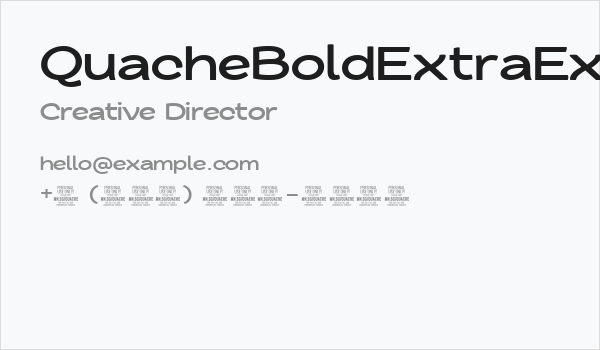 QuacheBoldExtraExpandedPERSO Business Card