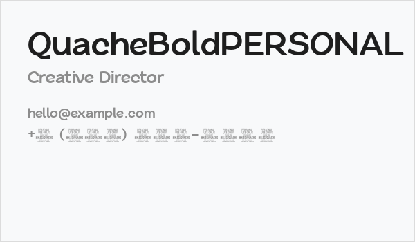 QuacheBoldPERSONAL Business Card