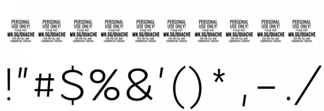 QuacheCondensedPERSONAL Font OTHER CHARS