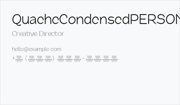 QuacheCondensedPERSONAL Business Card