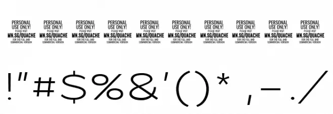 QuacheExtraExpandedPERSONAL Font OTHER CHARS