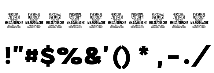 QuacheHeavyCondensedPERSONAL Font OTHER CHARS