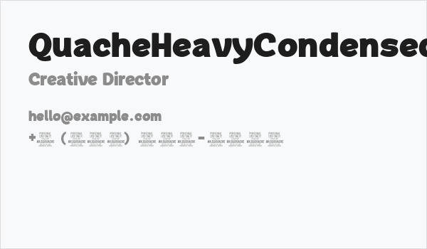 QuacheHeavyCondensedPERSONAL Business Card