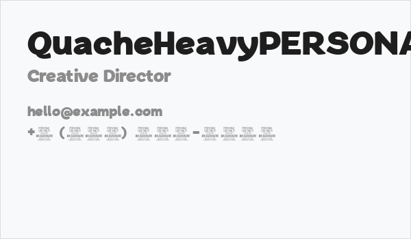 QuacheHeavyPERSONAL Business Card
