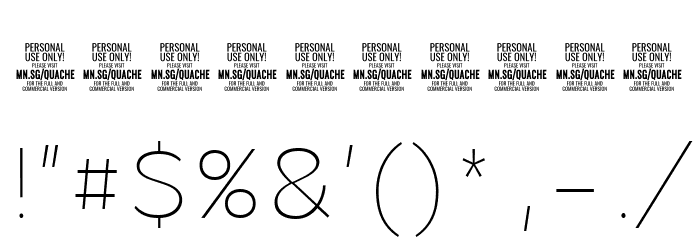 QuacheLightCondensedPERSONAL Font OTHER CHARS