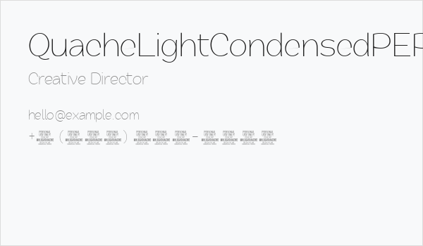 QuacheLightCondensedPERSONAL Business Card