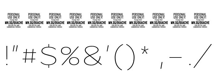 QuacheLightExpandedPERSONAL Font OTHER CHARS