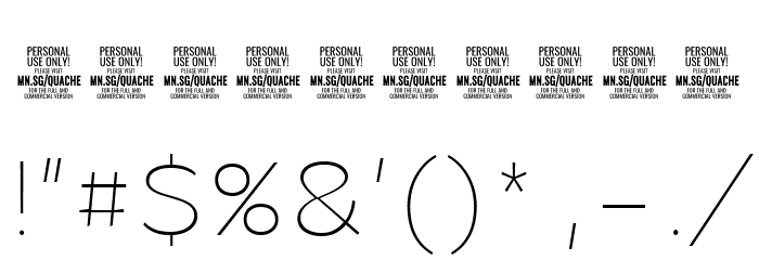 QuacheLightPERSONAL Font OTHER CHARS
