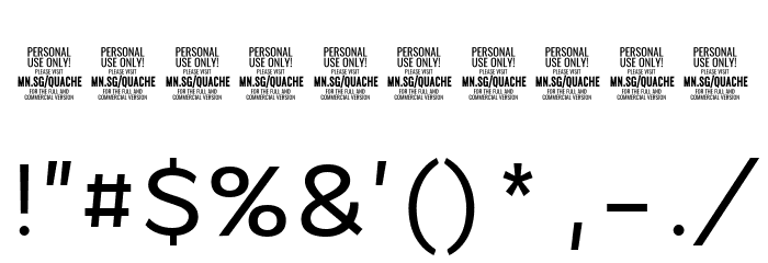 QuacheMediumCondensedPERSONA Font OTHER CHARS