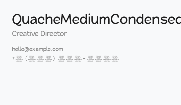 QuacheMediumCondensedPERSONA Business Card