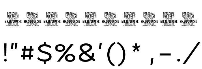 QuacheMediumPERSONAL Font OTHER CHARS