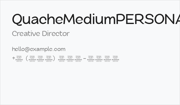 QuacheMediumPERSONAL Business Card
