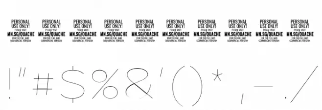 QuacheThinExpandedPERSONAL Font OTHER CHARS