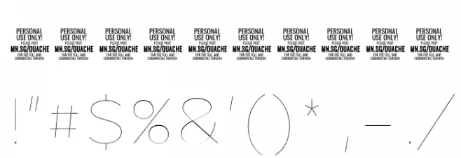 QuacheThinPERSONAL Font OTHER CHARS