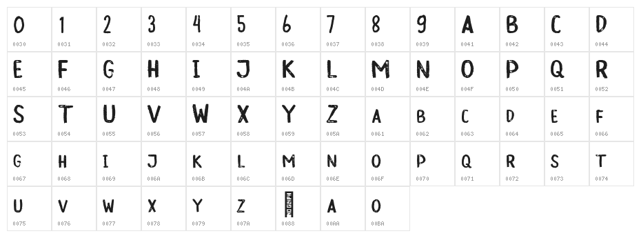 Quachita Regular Character Map