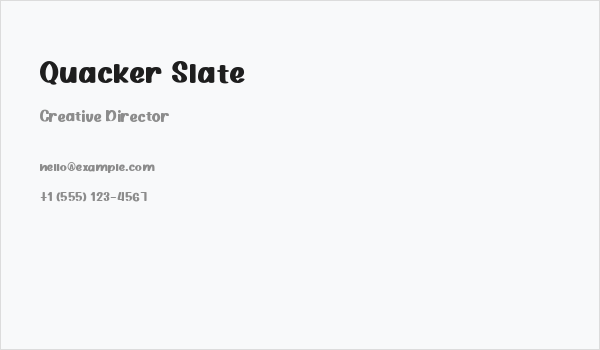 Quacker Slate Business Card