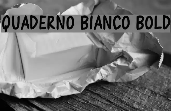 Quaderno Bianco Bold Font examples