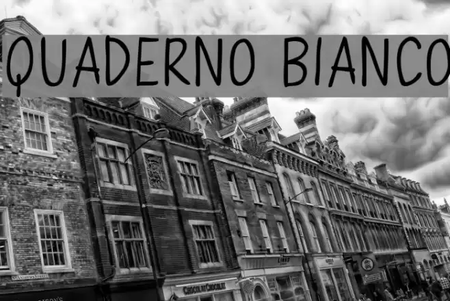 Quaderno Bianco Font examples