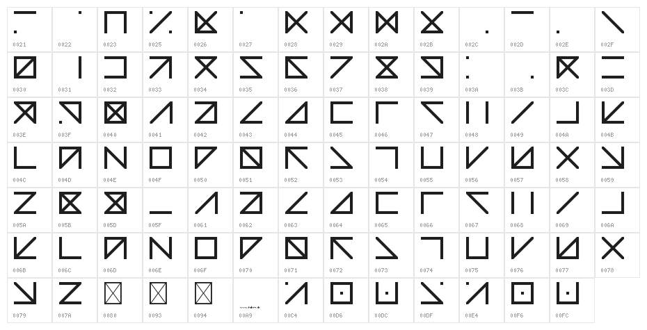 Quadoo Regular Character Map