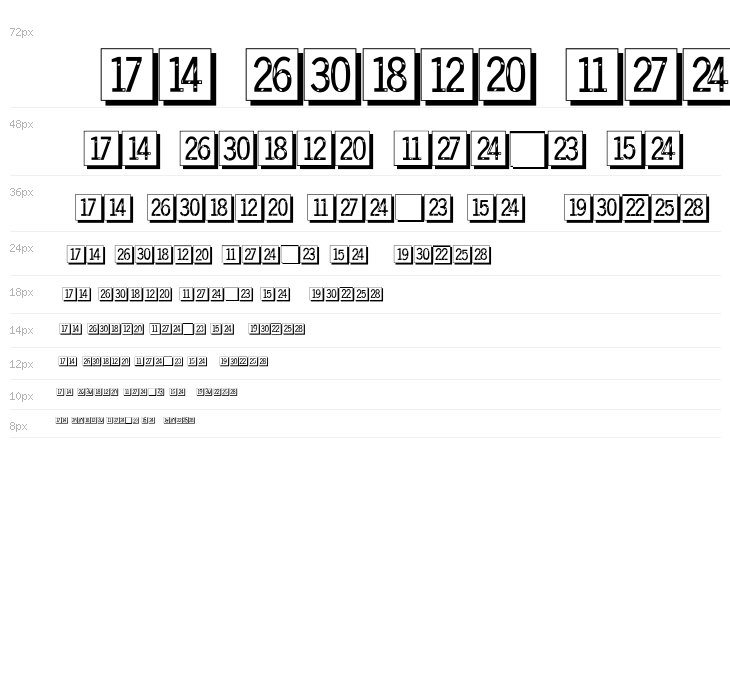 QuadratZiffernNegativ Waterfall