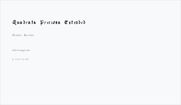 Quadrata Preciosa Extended Business Card