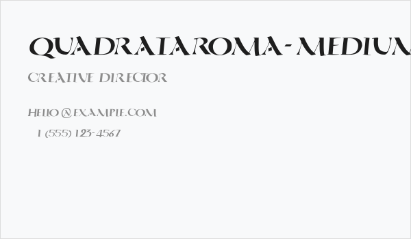 QuadrataRoma-MediumOblique Business Card