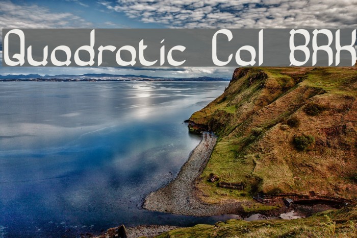 Quadratic Cal BRK Font examples