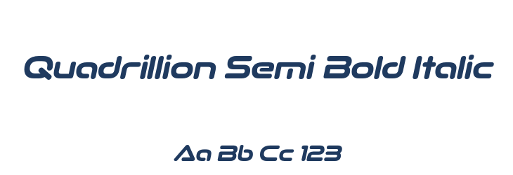 Quadrillion Semi Bold Italic Font Preview