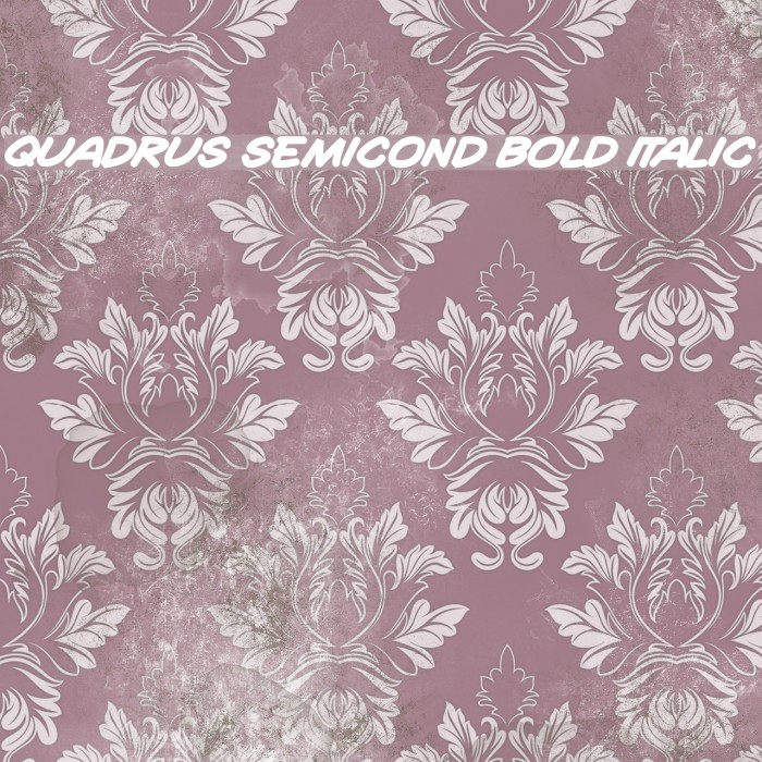 Quadrus Semicond Bold Italic Font examples