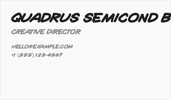 Quadrus Semicond Bold Italic Business Card