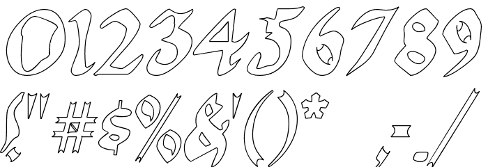 QuaelGothicHollow Font OTHER CHARS