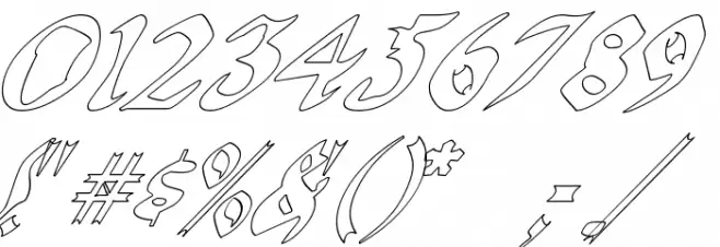 QuaelGothicHollowItalics Font OTHER CHARS