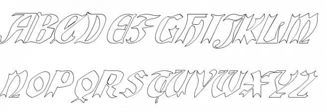 QuaelGothicHollowItalics Fonte MAIÚSCULAS