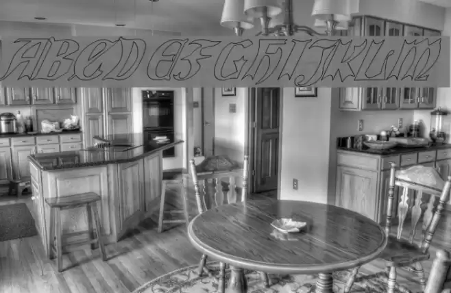 QuaelGothicHollowItalics Font examples