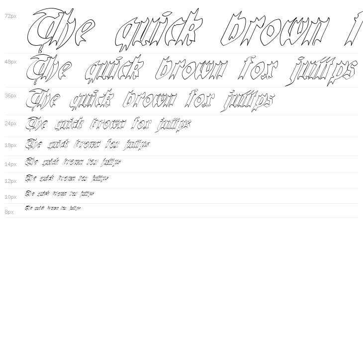 QuaelGothicHollowItalics Waterfall