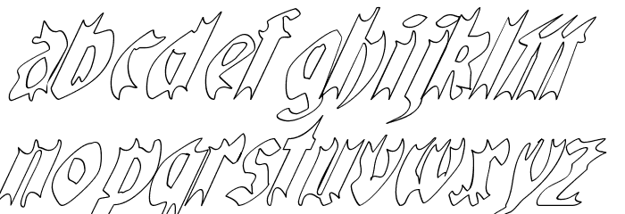 QuaelGothicHollowItalics Font LOWERCASE