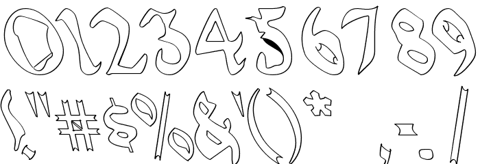 QuaelGothicHollowLefty Font OTHER CHARS