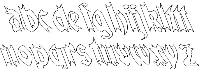 QuaelGothicHollowLefty Font LOWERCASE