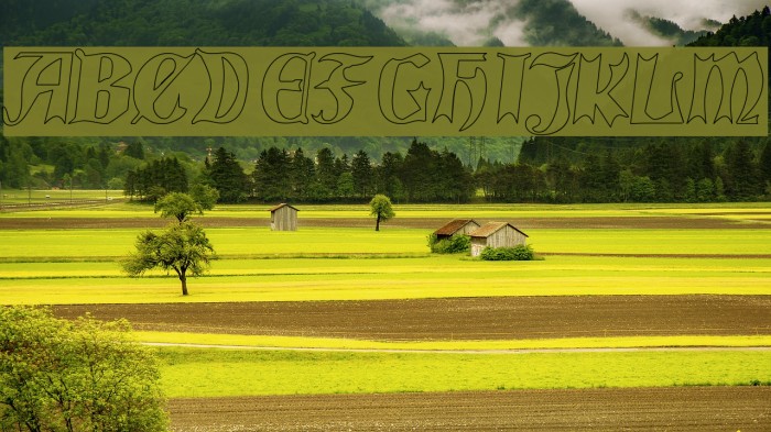 QuaelGothicHollow Font examples