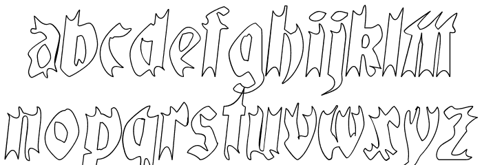 QuaelGothicHollow Font LOWERCASE