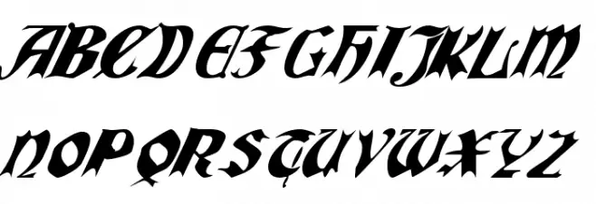 QuaelGothicItalics Schriftart Groß